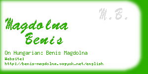 magdolna benis business card